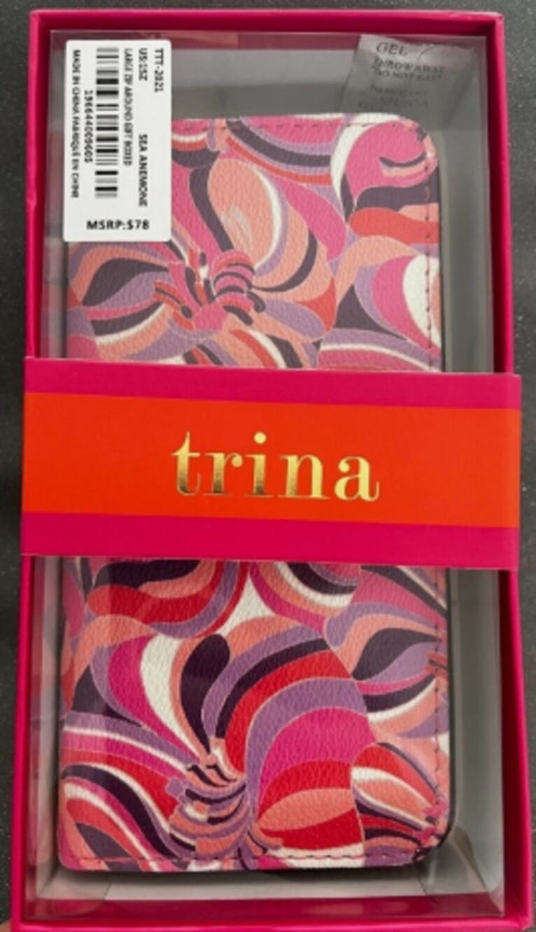 Trina Turk Gift Box Set "Sea Anemone" Zip Around Large Wallet Vegan Leather NIB